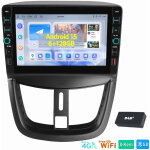 8 c?urs carplay 6 + 128gb android15 autoradio pour peugeot 207 cc gps wifi 4g bt dab