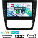 8 c?urs carplay android 15 autoradio gps usb typ - c wifi pour skoda yeti 5l 2009 - 2017 6 + 128g