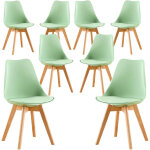 8 chaises tulipes salle � manger scandinaves bm home salle de bureau, pieds en bois de h�tre massif, ...