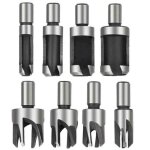 8 fraises � bouchonner hss - diam�tres 6 / 10 / 13 / 16mm - coupe - bouchons bois - pour perceuse - qualit� ...