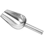 8 - inch silver silver powder ice scoop with integrated cast aluminum round bottom (hand sanitizer only) ...