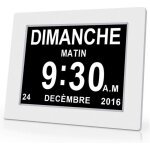 8  lcd horloge num�rique calendrier avec date, jour et heure horloge alzheimer c'est pour les parents, ...