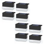 8 pack solar railing led lights, solar lights outdoor, solar step light waterproof solar step light used ...