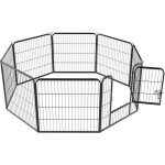 Yaheetech - 8 panneaux parc enclos pour chiens chiots lapins métal 80 x 80 cm noir Yaheetech - 8 panneaux parc enclos pour chiens chiots lapins métal 80 x 80 cm noir