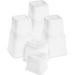 8 pcs pied rehausseurs meubles r�glables (4 hauts, 4 courts) - rehausseurs peu encombrants pour lit, ...