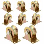 8 pcs poulie simple pour de levage mouflage - rail roulette portail coulissan - roue gorge forme en u ...