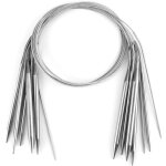 8 pi�ces aiguilles circulaires � tricoter, acier inoxydable, 80 cm de long pour les projets de tricot, ...
