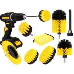 8 pi�ces brosse de nettoyage electrique salle de bain brosse de nettoyage brosse de jante voiture brosse ...