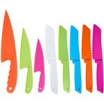 8 pi�ces couteaux de cuisine enfant s�curis�s en nylon pour fruits l�gumes pain - set chef junior