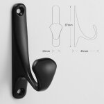 8 pi�ces crochets muraux noirs, crochets � manteau noir mat, crochets simples avec vis, pat�res en alliage ...