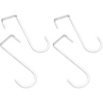8 pi�ces crochets de porte m�talliques blancs avec surface caoutchouc antirayures support r�sistant pour ...