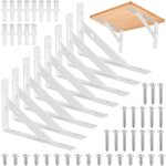8 pi�ces equerre etagere murale, supports triangulaires angulaires droits de 90 degr�s, support d'�tag�re ...