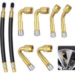8 pi�ces rallonge extension valve pneu, extension valve pneu coud�es � 45� 90� 135� et 2 tubes caoutchouc ...