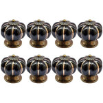 8 pi�ces rondes en c�ramique citrouille armoire et meubles boutons tire chrome fini base tiroir poign�es ...
