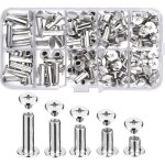 80 kit d'assortiment de vis chicago 5 poteaux � vis cruciformes ronds en m�tal, reliure de bricolage