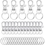 80 pi�ces porte - cl�s rotatif(40 mousquetons et 40 porte - cl�s), mousqueton porte cl�, anneaux porte ...