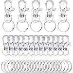 80 pices porte - cls rotatif(40 mousquetons et 40 porte - cls), mousqueton porte cl, anneaux porte ...