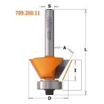 809. 022. 11 fraise � chanfreiner hw 22� avec roulement s=6, 35 d=12, 7x7, 8x48 dr