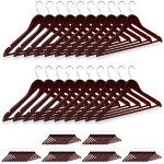 80x cintres en bois, crochet 360�, cintres pour manteaux pantalons v�tements hxlxp: 23 x 44 x 1 cm, marron ...