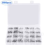 880 pi�ces 304 acier inoxydable t�te frais�e combinaison vis m2 m3 m4 m5 �crou hexagonal rondelle vis ...