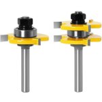 8mm queue routeur � rainure, jeu de 2 fraises � rainurer routeur bits outils de menuiserie fraise de ...