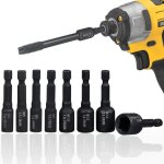 8pcs m4 - m16 set de prise de robinet � vis 1 / 4 pouce hex shank quick change machine tap holder adaptateur ...