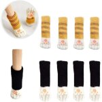 8pcs meubles jambes housse de chaussettes mignon cat leg design haute �lasticit� antid�rapant tapis de ...
