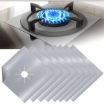 8pcs plaque de cuisson � gaz protection en t�flon argent plaque cuisson gaz protection gaziniere gaz ...