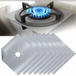 8pcs plaque de cuisson  gaz protection en tflon argent plaque cuisson gaz protection gaziniere gaz ...