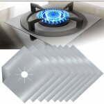8pcs plaque de cuisson � gaz protection en t�flon argent plaque cuisson gaz protection gaziniere gaz ...