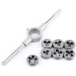 8pcs tarauds et filières matrice métrique clé m25, ensemble de clés à vis de filetage métrique outil ... 8pcs tarauds et filières matrice métrique clé m25, ensemble de clés à vis de filetage métrique outil ...