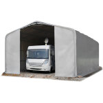 8x24m tente - garage de stockage, porte 4, 0x4, 7m, toile pvc d'env. 550 g / m