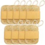 9 �ponges naturelles en luffa 7�10 cm carr�es ? porte - savon / �ponge de vaisselle pour douche / salle ...