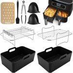 9 pcs accessoires air fryer accessoires airfryer pour ninja dual af400eu & af300eu & tower t17088 pour ...