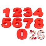 9 pcs grand nombre de silicone moule 0 - 9, num�ro moule � g�teau en silicone 3d, moules � forme sp�cifique ...
