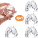 9 pi�ces butoirs de porte auto - adh�sifs protecteur de mur en caoutchouc rond tampons de porte transparents ...