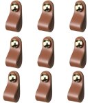 9 pi�ces poign�e meuble , bouton de porte r�tro, poignee cuir pour meubles cuisine salle bain armoires ...