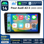9 pouces carplay autoradio pour audi a3 s3 2003 - 2013 android 6 + 128gb junsun