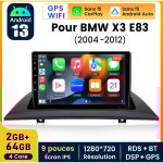 9 pouces carplay autoradio pour bmw x3 2004 - 2012 android 2 + 64gb junsun