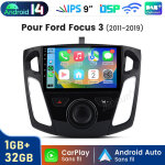 9 pouces carplay autoradio pour ford focus 3 2011 - 2019 android 1 + 32gb junsun