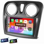 9 pouces pour renault dacia logan sandero 2 autoradio android 14 carplay usb type - c wifi gps 2 + 64g ...