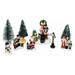 Lot de 9 santons village de no�l 7cm multicolore - paris prix