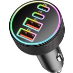 90w chargeur allume cigare usb c, 4 - ports double 45w usb - c / a, pd / qc prise 12v rapide chargeur ...