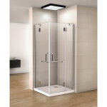 90x80x190cm cabine de douche � charni�re porte de douche paroi de douche acc�s d'angle verre anticalcaire ...