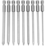 9pcs 1 / 4inch set embout de tournevis cruciforme � tige hexagonale en s2 acier, embout de tournevis ...