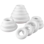 A3190214 anneaux en polystyr�ne 5 x 7, 5 cm, 4 x 10 cm, 3 x 12 cm, 1 x 15 cm, 1 x 17 cm, blanc, 7, 5 ...