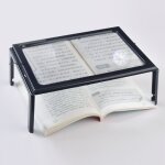 A4 pleine page loupe de lecture loupe sur pied rectangulaire mains libres avec 4 led lampe lentille de ...