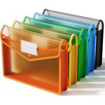 A4 pochette plastique, 5 pi�ces organisateur sans s�parateur, transparentes, fermeture � bouton, pression, ...