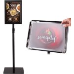 A4 pr�sentoir stand support d'affiche sur pied en acier inoxydable hauteur ajustable 73, 5cm - 118cm ...