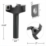 Aafgvc - fraise � surfacer 12 mm tige 60 mm diam�tre de coupe avec 3 inserts fraise a bois defonceuse ...